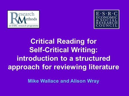 Self-Critical Writing: