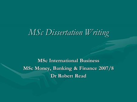 MSc Dissertation Writing