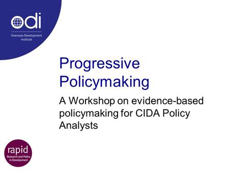 Progressive Policymaking