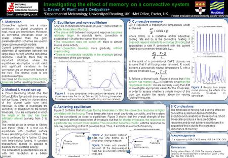 Predictable Chaotic Exhibits memory Equilibrium Towards non-equilibrium Acknowledgements LD is supported by NERC CASE award NER/S/A/2004/12408 6. Conclusions.