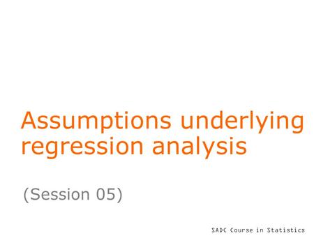 Assumptions underlying regression analysis