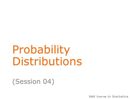 Probability Distributions