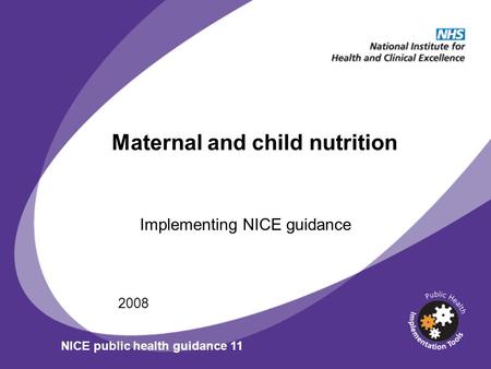 Maternal and child nutrition