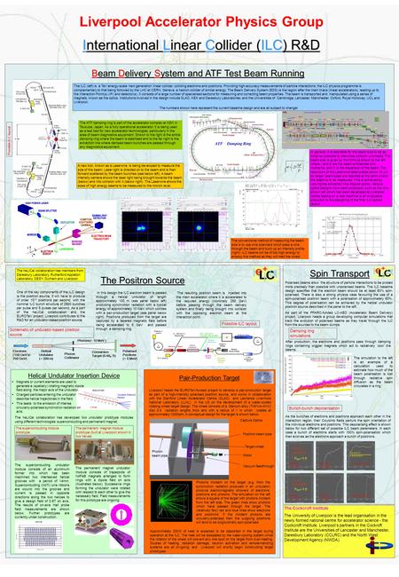 Liverpool Accelerator Physics Group International Linear Collider (ILC) R&D The Cockcroft Institute The University of Liverpool is the lead organisation.