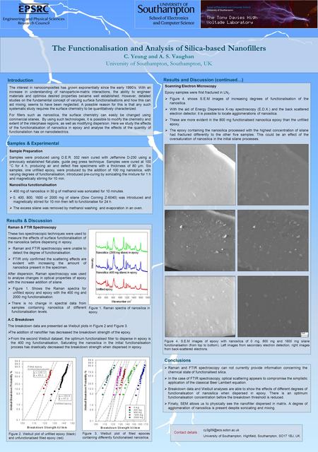 The Functionalisation and Analysis of Silica-based Nanofillers C. Yeung and A. S. Vaughan University of Southampton, Southampton, UK Introduction The interest.