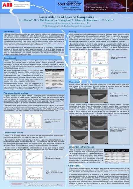 Laser Ablation of Silicone Composites I. L. Hosier 1*, M. S. Abd Rahman 1, A. S. Vaughan 1, A. Krivda 2, X. Kornmann 2, L. E. Schmitt 2 1 University of.