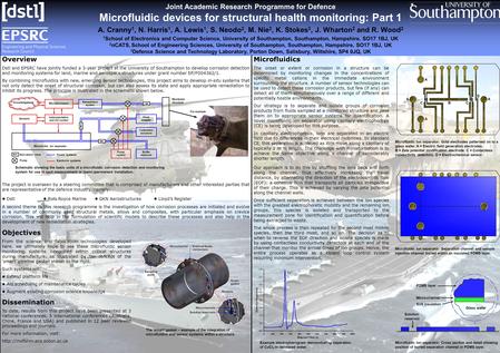 Overview Dstl and EPSRC have jointly funded a 3-year project at the University of Southampton to develop corrosion detection and monitoring systems for.
