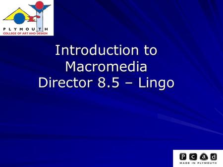 Introduction to Macromedia Director 8.5 – Lingo