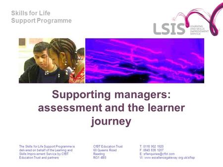 Supporting managers: assessment and the learner journey