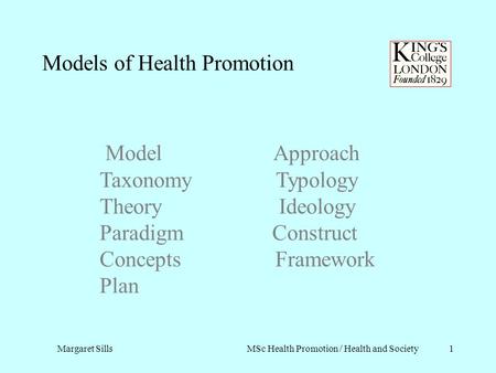 Models of Health Promotion