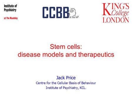 Stem cells: disease models and therapeutics