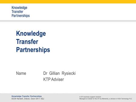 Knowledge Transfer Partnerships