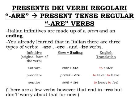 (original form of the verb)