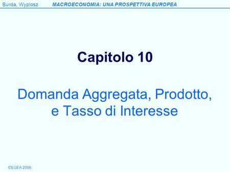 Domanda Aggregata, Prodotto, e Tasso di Interesse