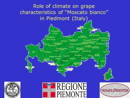 Role of climate on grape characteristics of Moscato bianco in Piedmont (Italy)