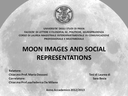 MOON IMAGES AND SOCIAL REPRESENTATIONS