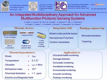 (1) Engineering Department University of Sannio, Benevento – Italy (3) Composite and Biomedical Materials Institute, National Research Council, Napoli,