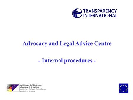 Advocacy and Legal Advice Centre - Internal procedures -