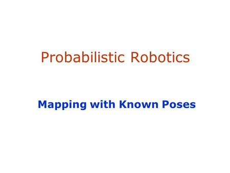 Probabilistic Robotics