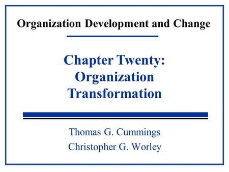 Organization Development and Change