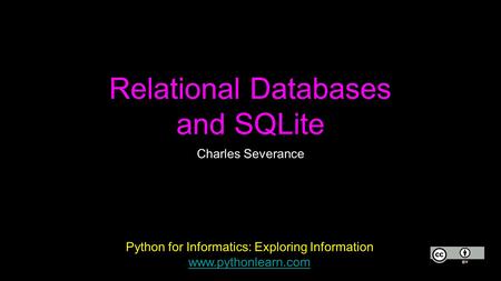 Relational Databases and SQLite