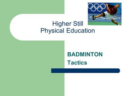 Higher Still Physical Education BADMINTON Tactics.