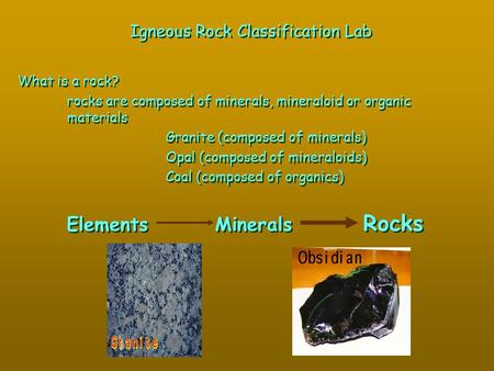 Igneous Rock Classification Lab