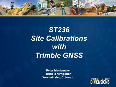 ST236 Site Calibrations with Trimble GNSS