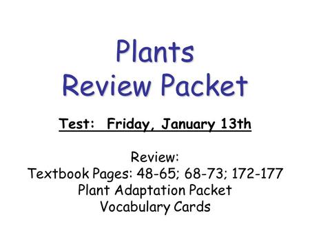 Test: Friday, January 13th