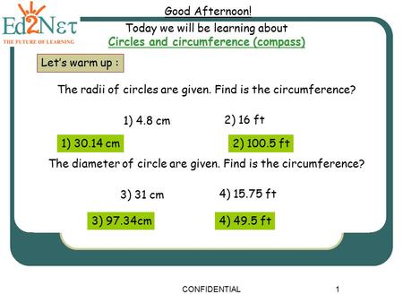 Circles and circumference (compass)