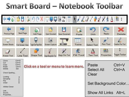 Click on this button to move to the previous slide of your notebook. Click on this button to move to the next slide of your notebook. Click on this button.