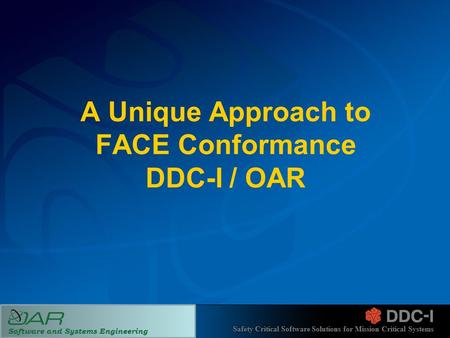 Safety Critical Software Solutions for Mission Critical Systems Software and Systems Engineering Safety Critical Software Solutions for Mission Critical.