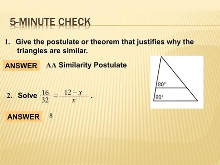  Objectives:  Students will apply proportions with a triangle or parallel lines.  Why?, So you can use perspective drawings, as seen in EX 28  Mastery.