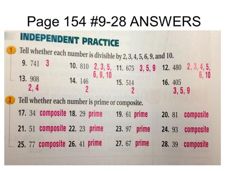 Page 154 #9-28 ANSWERS.