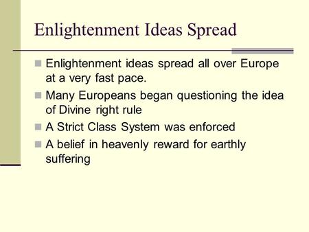 Enlightenment Ideas Spread