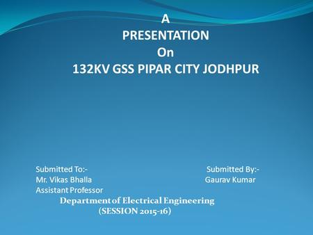 132KV GSS PIPAR CITY JODHPUR