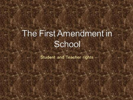 Student and Teacher rights. “Congress shall make no law respecting an establishment of religion, or prohibiting the free exercise thereof; or abridging.