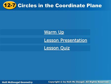 Circles in the Coordinate Plane