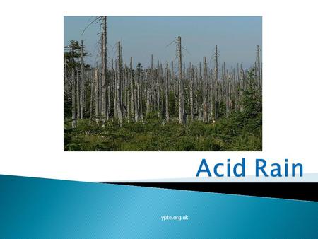 Ypte.org.uk.  Explain how the release of sulfur dioxide (SO 2 ) into the atmosphere can form acid rain, and how acid rain affects water sources, organisms.