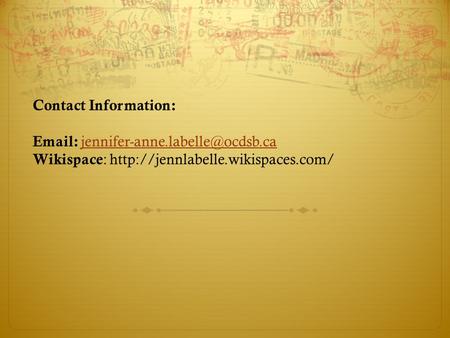 Contact Information:    Wikispace :