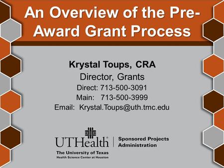 An Overview of the Pre-Award Grant Process