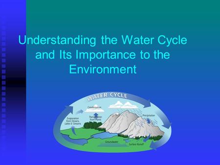 Understanding the Water Cycle and Its Importance to the Environment.