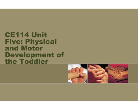 CE114 Unit Five: Physical and Motor Development of the Toddler.