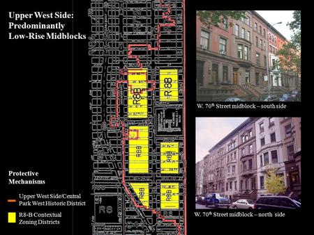 1 Upper West Side/Central Park West Historic District Protective Mechanisms R8-B Contextual Zoning Districts W. 70 th Street midblock – north side Upper.