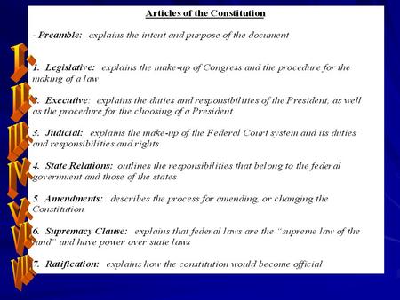 Federalism The division of power into 3 levels of government: national, state & local.