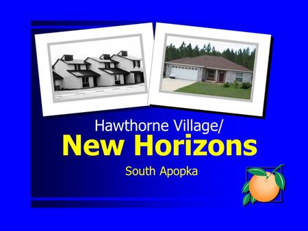 Hawthorne Village/ New Horizons South Apopka. Presentation Outline Background Re-Development Plan Action Requested.