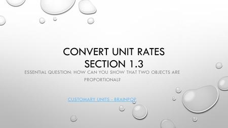 Convert unit rates section 1.3