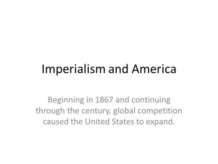 Imperialism and America