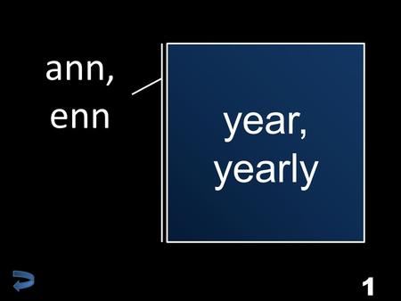 1 ann, enn year, yearly 2 aqu water 3 aud sound.