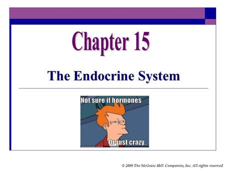 © 2009 The McGraw-Hill Companies, Inc. All rights reserved The Endocrine System.